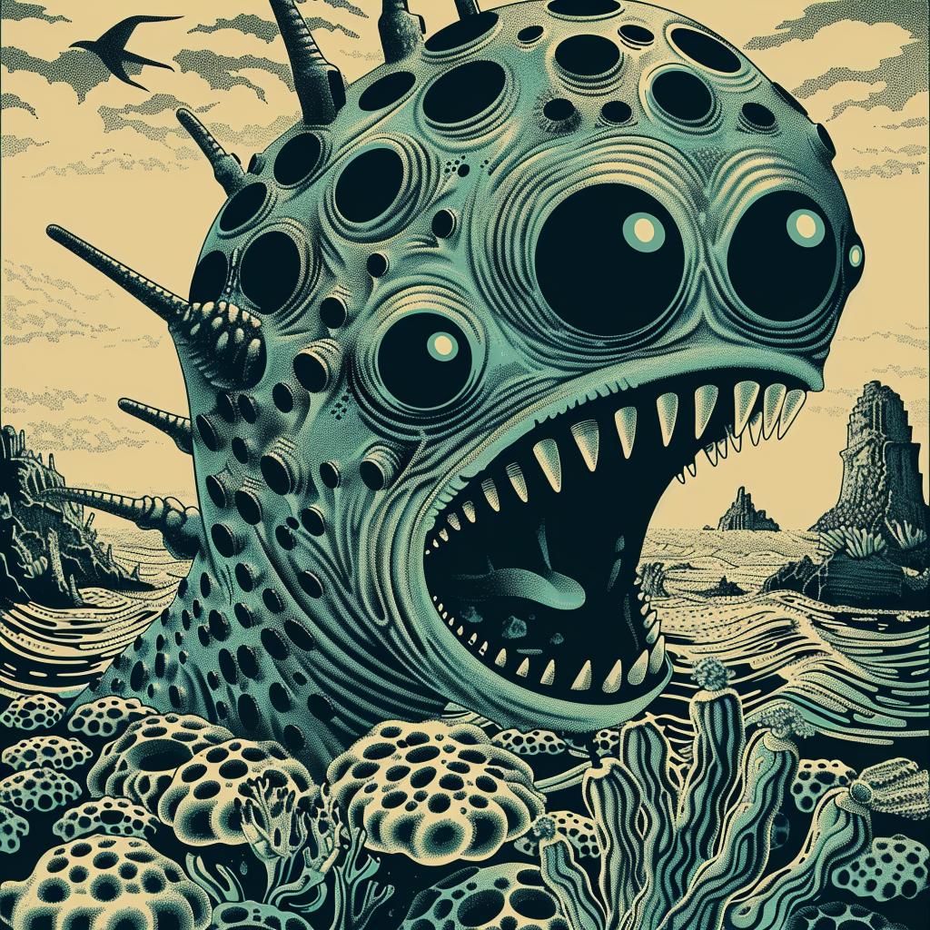 monster  ocean  horror  futuristic  illustration  dark  creepy  dystopian  graphic  art 945426