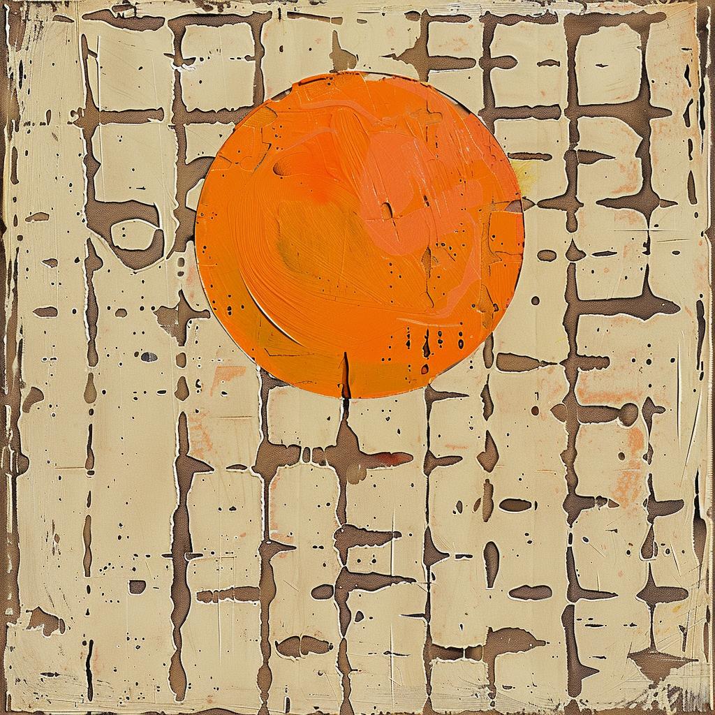sun  orange  circle  white  background  encaustic  paint  impasto  art  color 951386