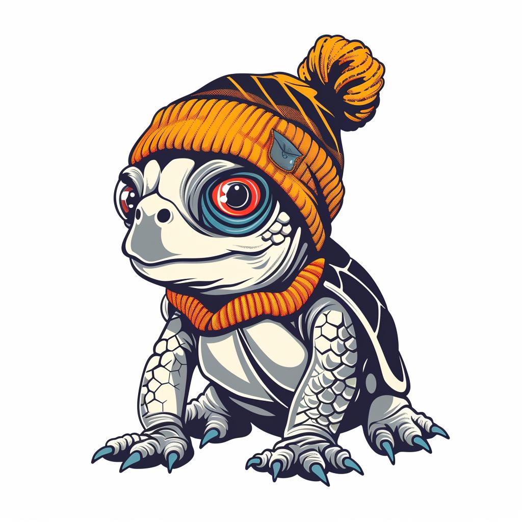 turtle  cute  anthropomorphic  hat  scarf  vector  minimal  street  culture  illustration 958714