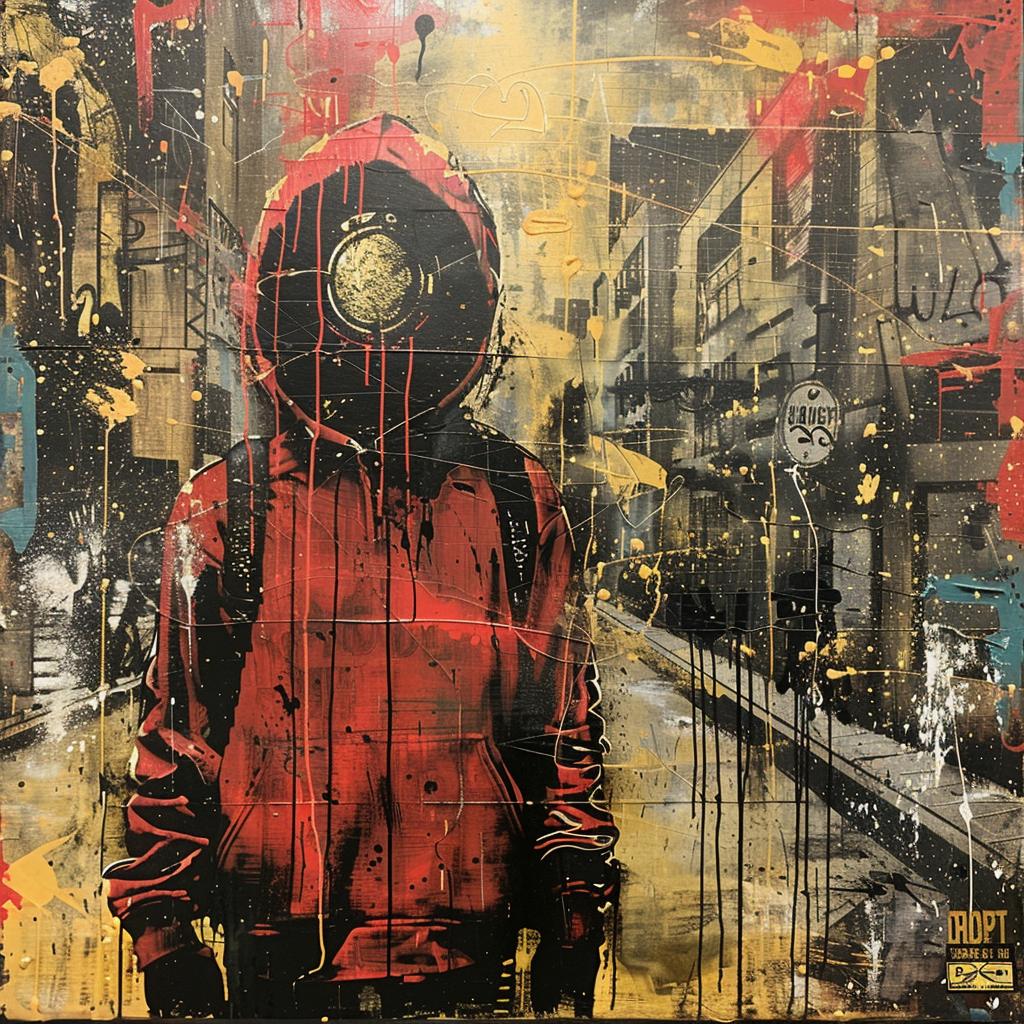 surreal  album  cover  hyper-realistic  screenprinting  WRDSMTH  encaustic  man  hoodie 960024