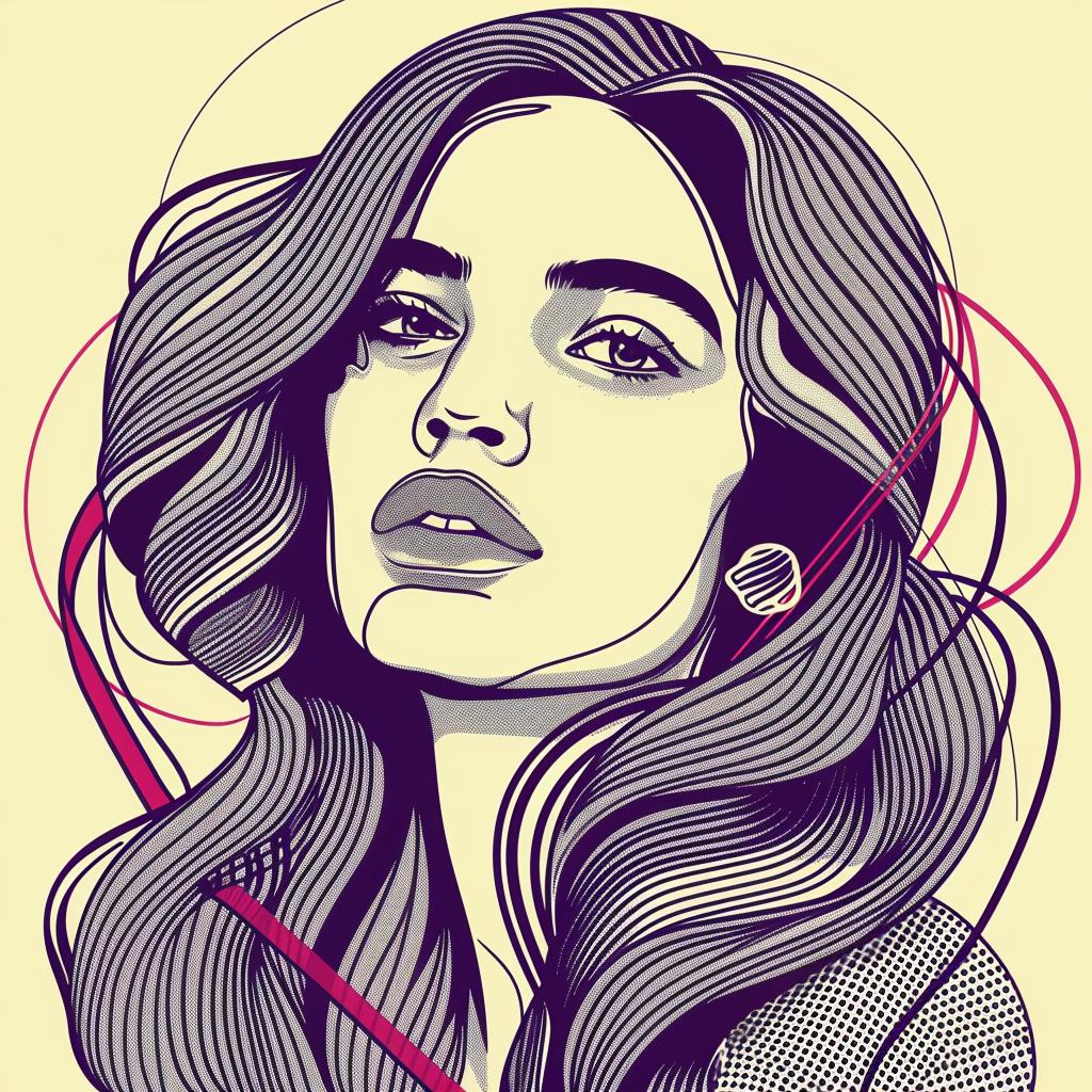 Pop  Art  woman  brunette  portrait  white  background  long  hair  drawing 936887