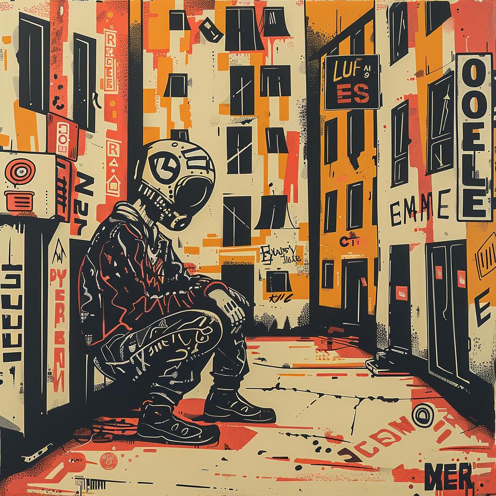 man  sitting  ground  poster  urban  streetwise  casual  artistic  graphic  composition 949340