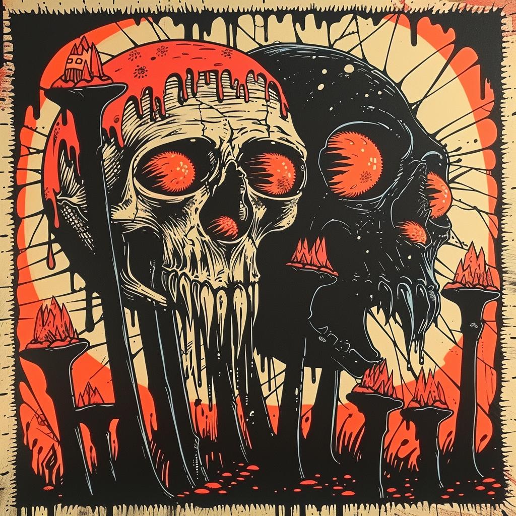 skulls  poster  dark  occult  terror  naturalistic  art  graphic  mystical  symbolic 925790