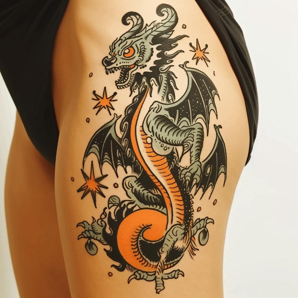 tattoo  mythical  creature  art  introspective  spiritual  dark  occult  Dr. Seuss  dragon 932681