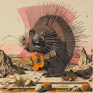 porcupine  guitar  illustration  animal  music  fun  nature  playful  whimsical  creative 1037165