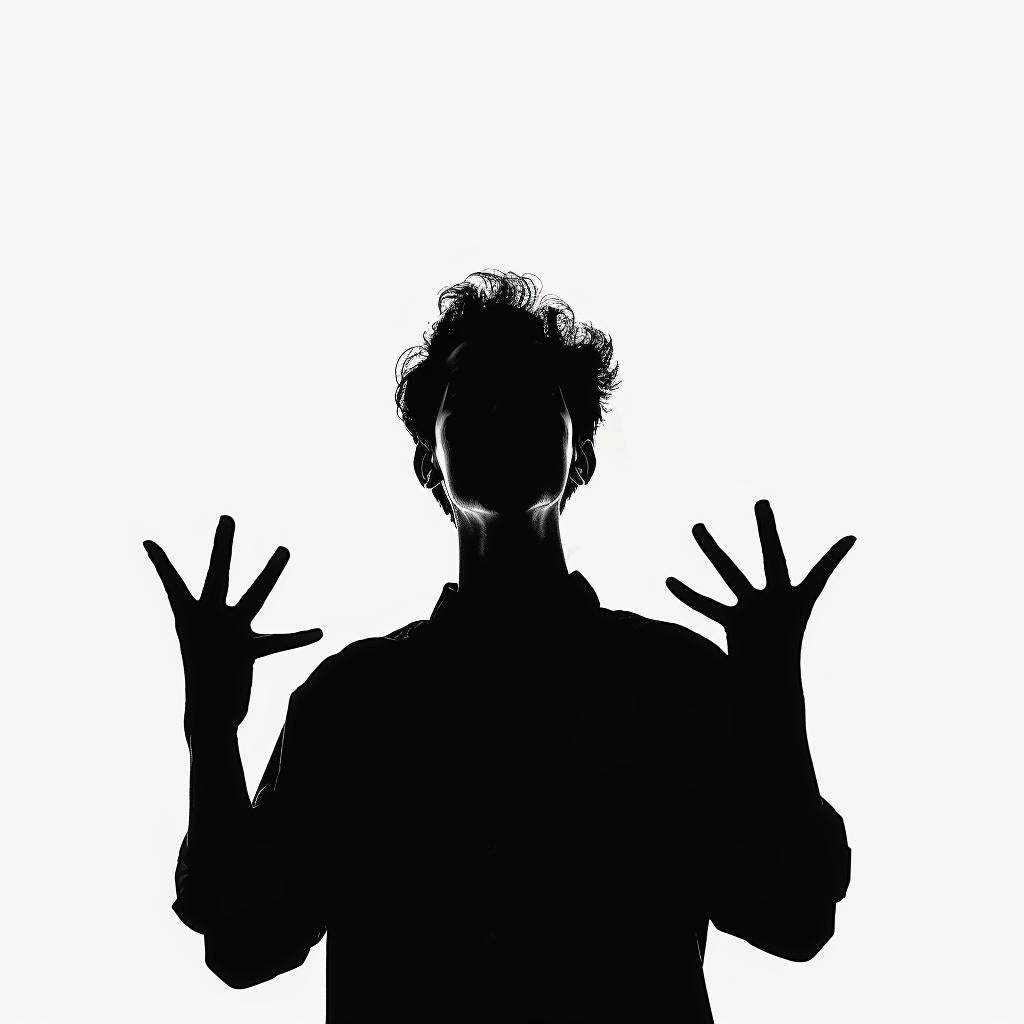silhouette  man  ASL  illustration  black  white  hands  up  sign  symbol 954152