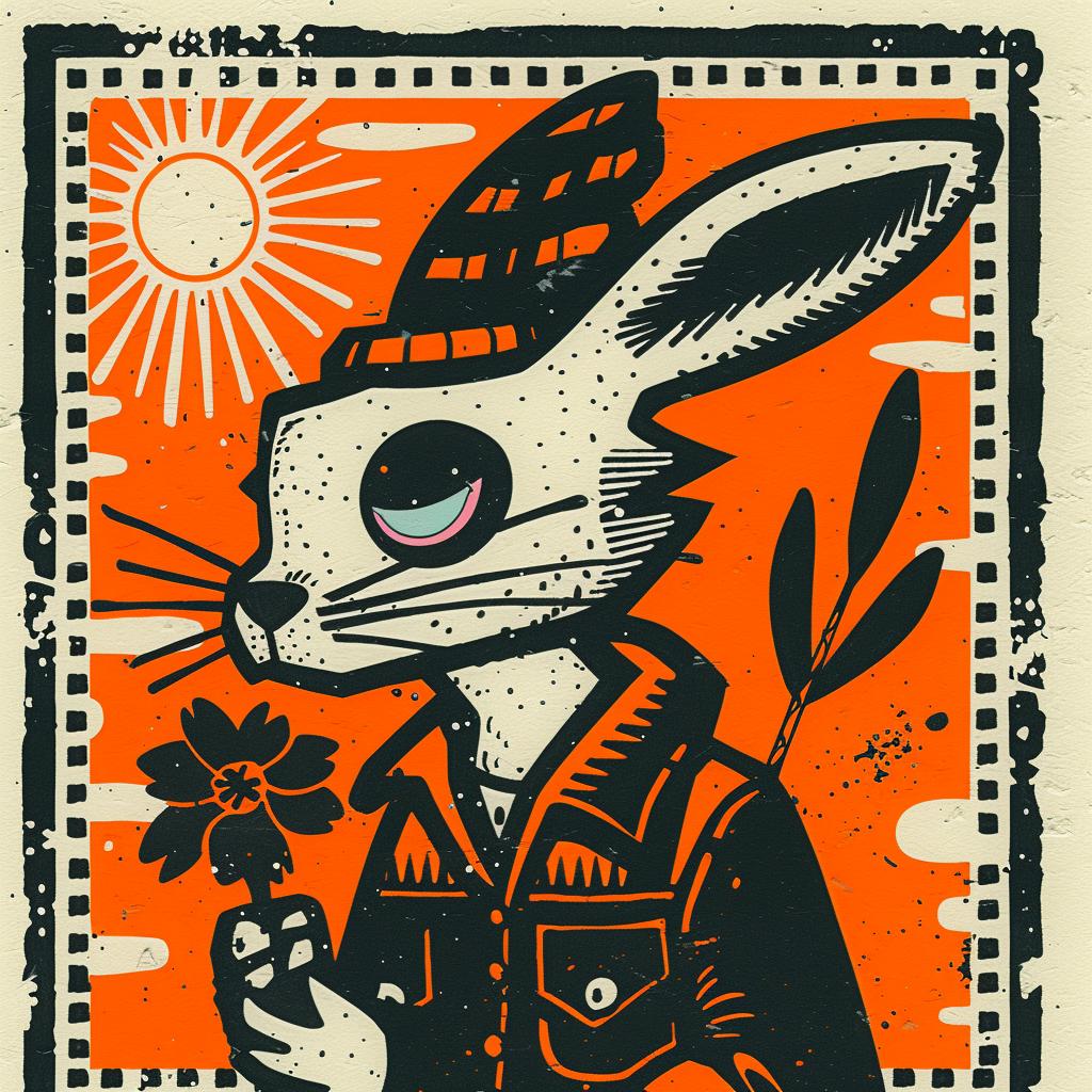 jackrabbit  aggressive  minimal  hat  jacket  street  poster  illustration  urban  animal 956508