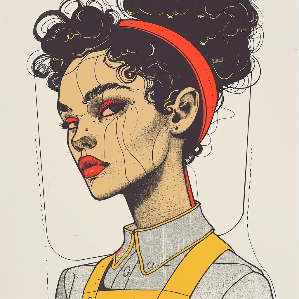 Pop  Art  African-American  model  red  eyes  drawing  Norman  Rockwell  vibrant 938418