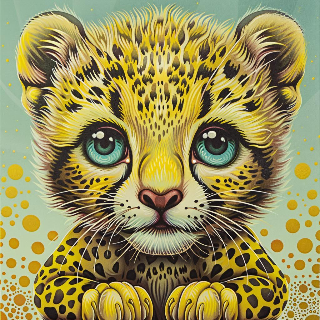 cheetah  kawaii  painting  leopard  blue  eyes  cute  nature  adorable  art 1033311