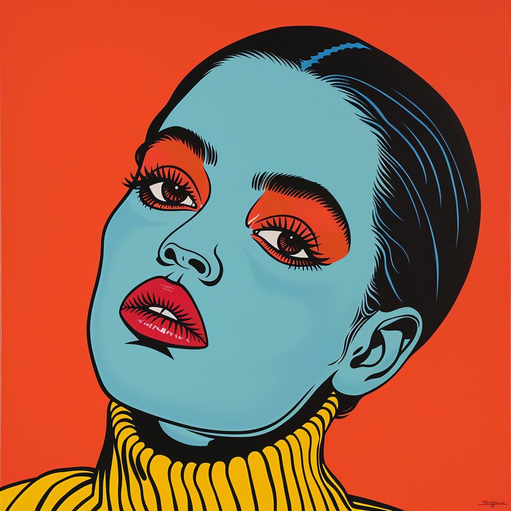 popart  woman  blue  eyes  painting  modern  colorful  portrait  vibrant  expression 972713