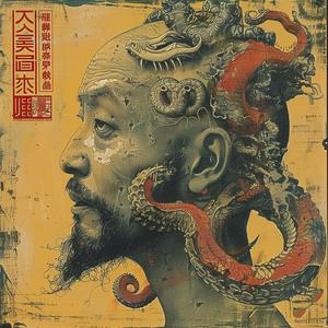 album  cover  surreal  art  dragon  hyper-realistic  screenprinting  symbolist  creative  design 1065016