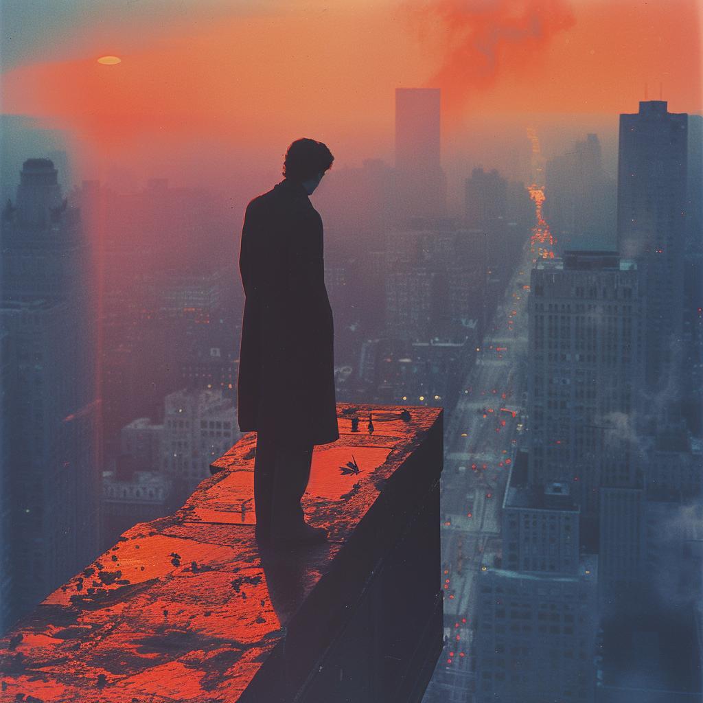 surreal  man  skyscraper  edge  city  sharp  volumetric  lighting  natural  horror 1031559