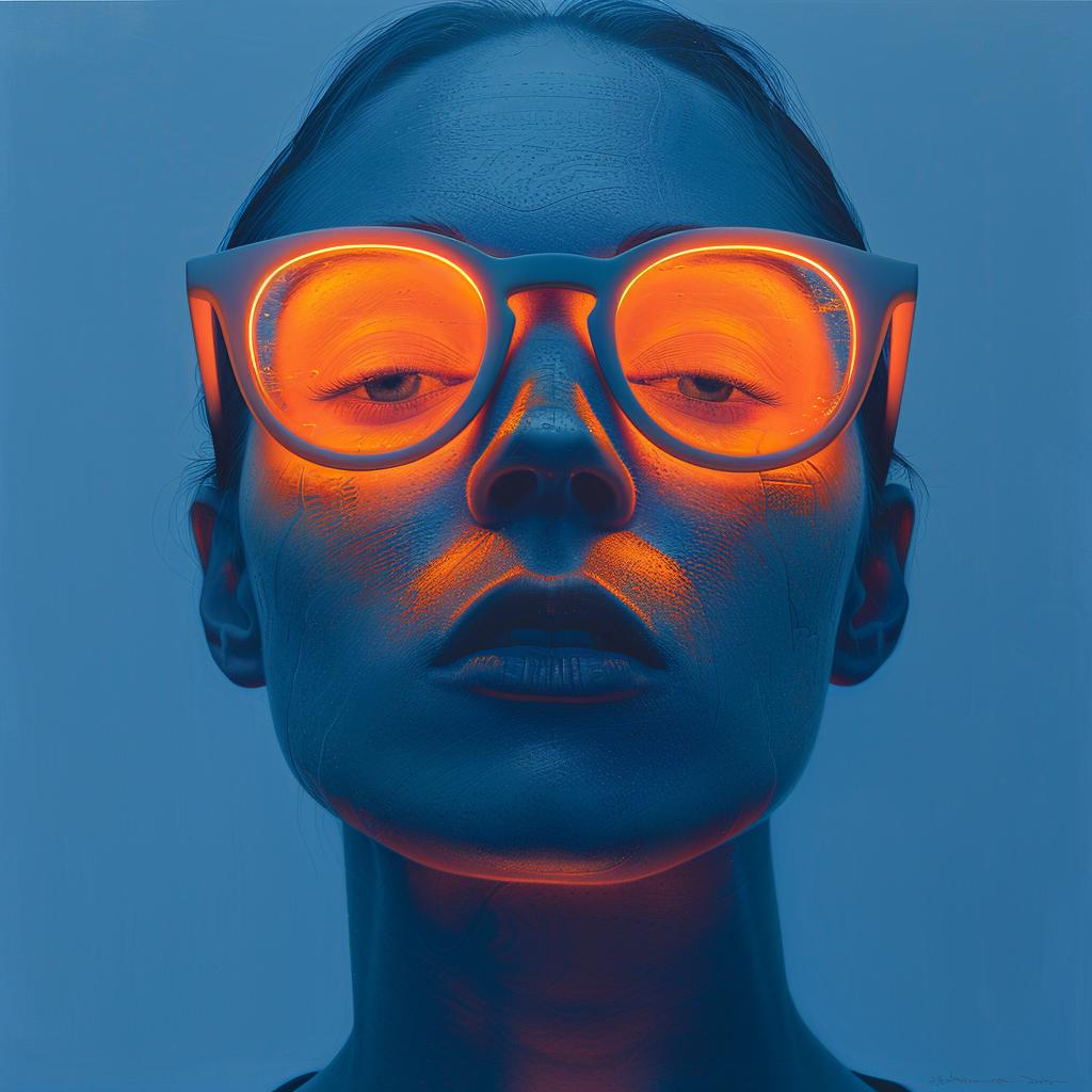 woman  glowing  eyes  blue  orange  surreal  photography  double  exposure  NYC 1031765