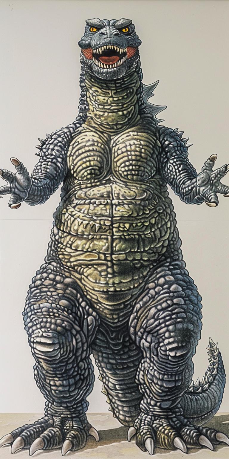 godzilla  portrait  illustration  white  background  dynamic  fictional  creature  art  monsters 971339