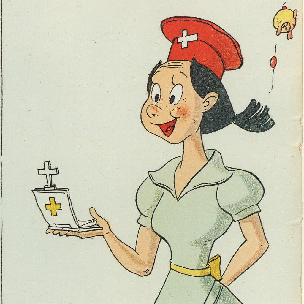 nurse  old  cartoon  book  box  illustration  humor  characters  art  nostalgic 939040