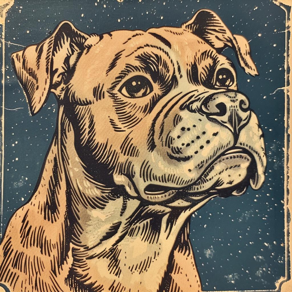 dog  pitbull  blue  background  stars  adorable  canine  portrait  colorful  art 942302