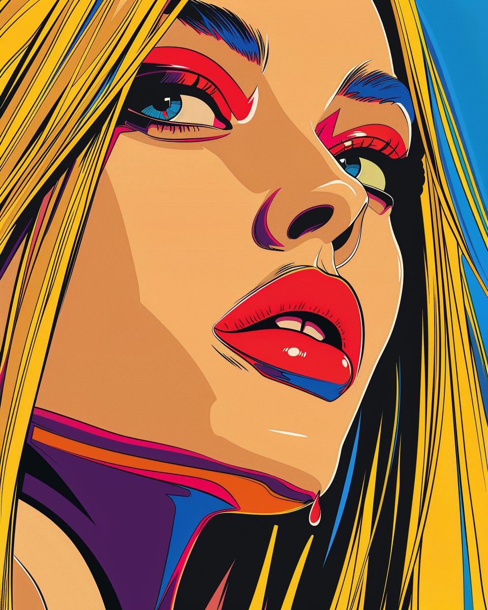 woman  portrait  vibrant  makeup  blonde  face  art  elegance  red  lips 957933