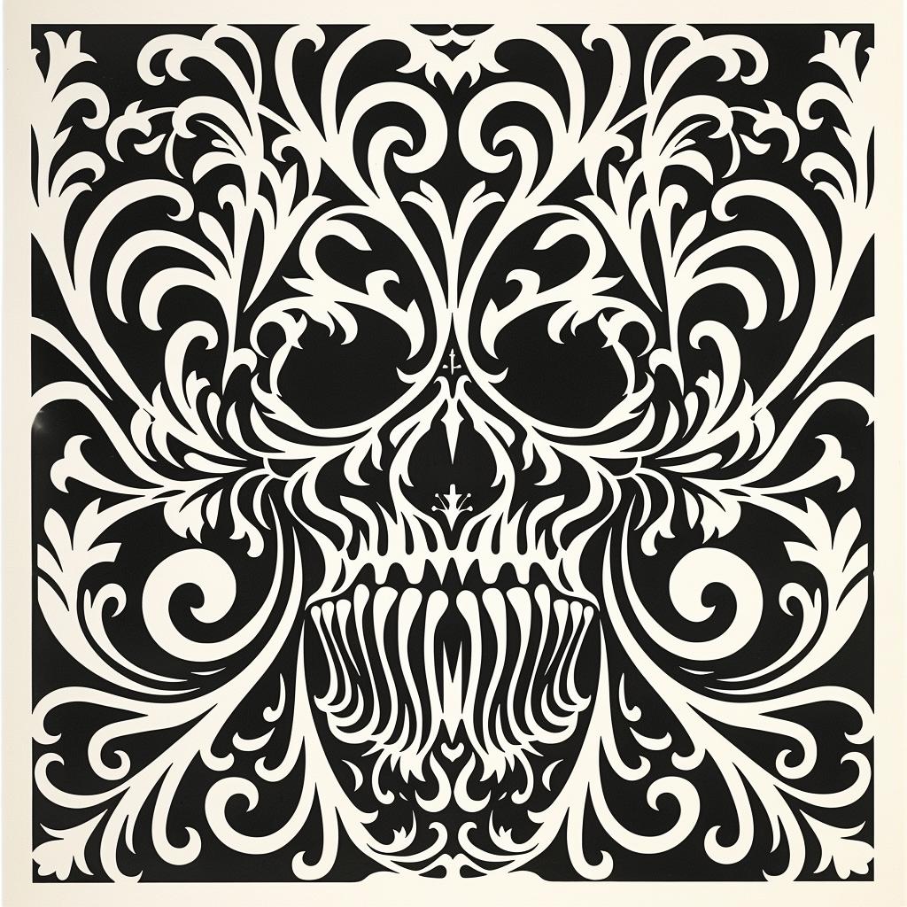 skull  thorns  Obey  album  cover  bold  patterns  art  dynamic  blackwhite 967416