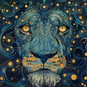 lion  portrait  vintage  comics  surrealism  pointillism  night  canvas  stars  art 1076844