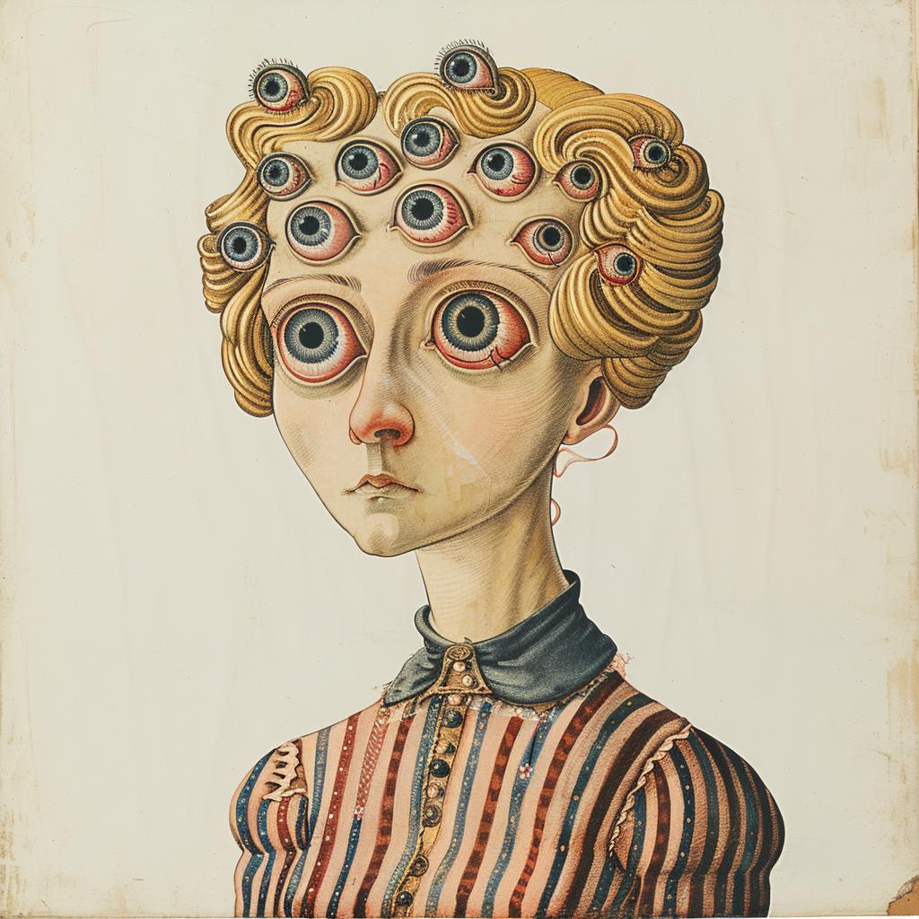 portrait  woman  blonde  seveneyes  Codex  illustration  surreal  unique  face  art 971441