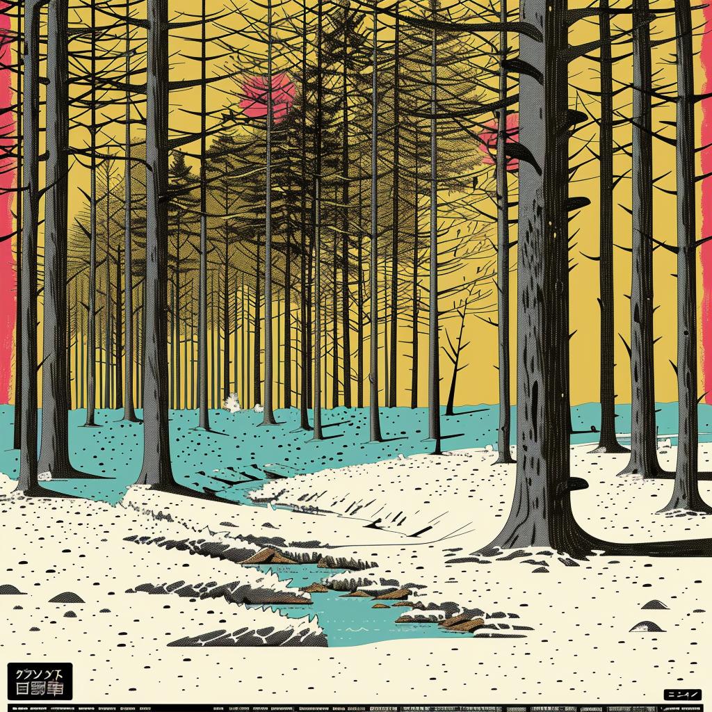 forest  winter  animated  vibrant  illustration  magazine  cover  colorful  nature  32k 945177