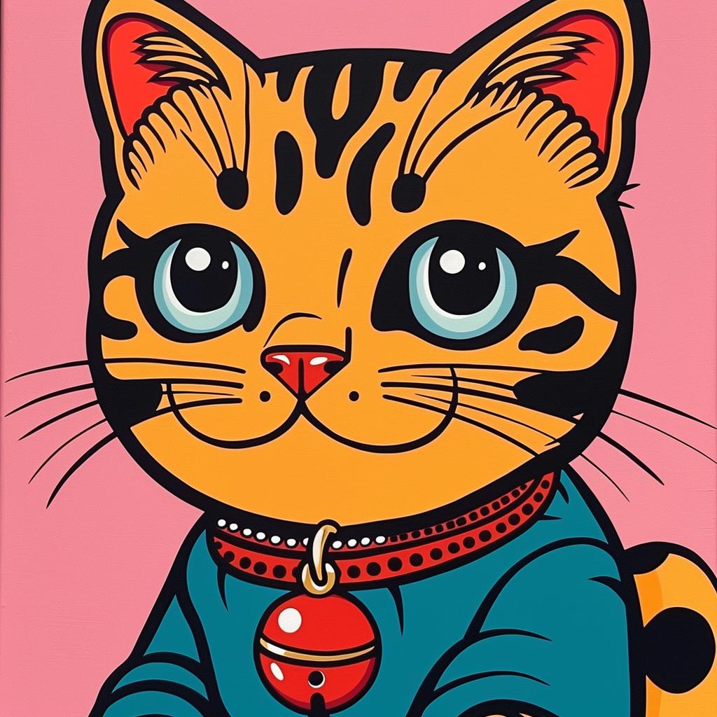 cat  bobsail  shirt  pink  background  painting  whimsical  cute  feline  adorable 972139