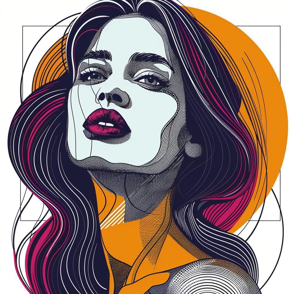 pop  art  woman  brunette  long  hair  minimal  illustration  graphic  vector 936851