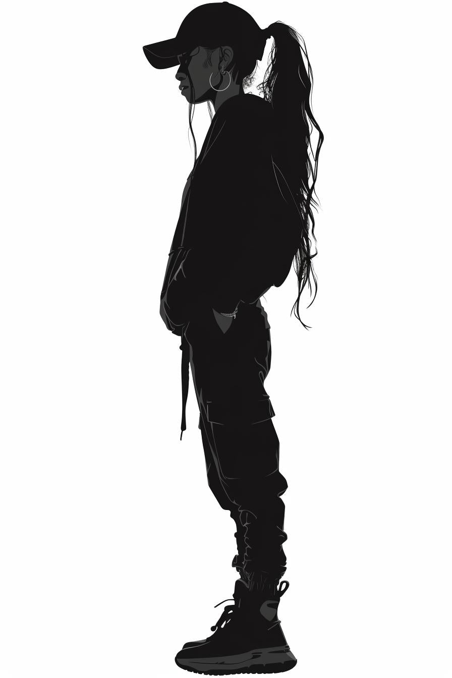 silhouette  woman  streetwear  white  background  svg  vector  longhair  fashion  minimalist 954502