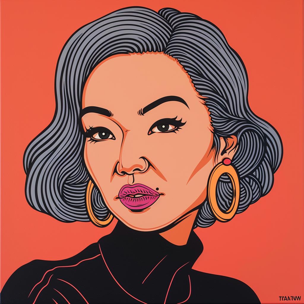 woman  asian-american  middle-aged  gray hair  earrings  portrait  artistic  skin tone  age  elegance 972346