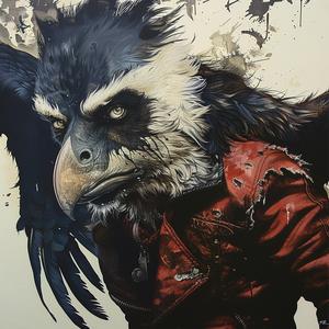eagle  jacket  painting  animal  portrait  vibrant  nature  art  expression  detail 1072495
