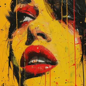 woman  paint  splatter  style  Tristan  Eaton  chromolithography  art  colorful  portrait 1057903