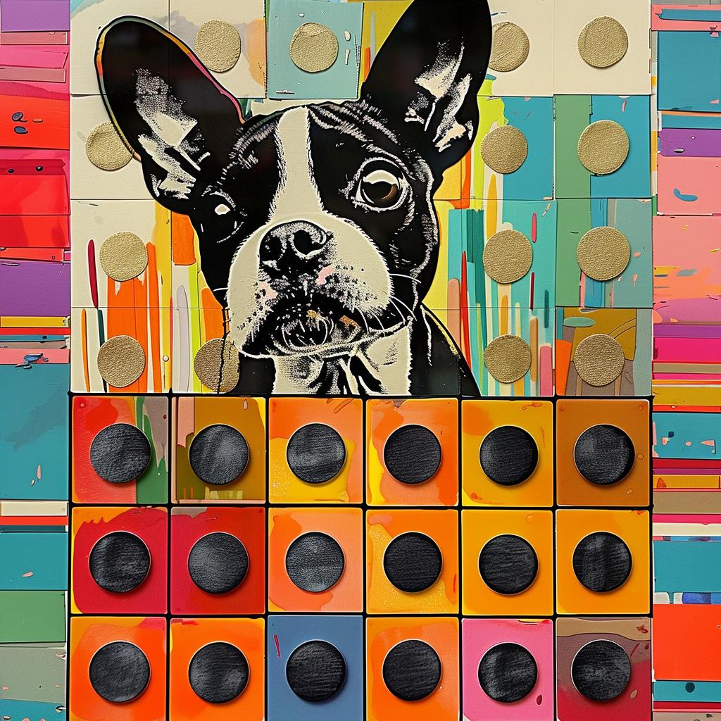 dog  boston  colorful  background  art  sitting  playful  graphic  vibrant  whimsical 938556