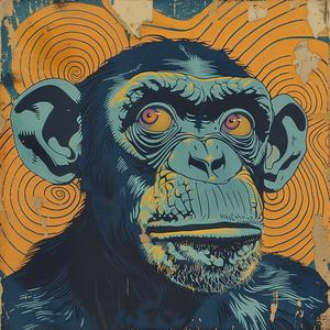 chimp  poster  portrait  comic  vintage  surrealism  ArtNouveau  pointillism  face  icon 1076860