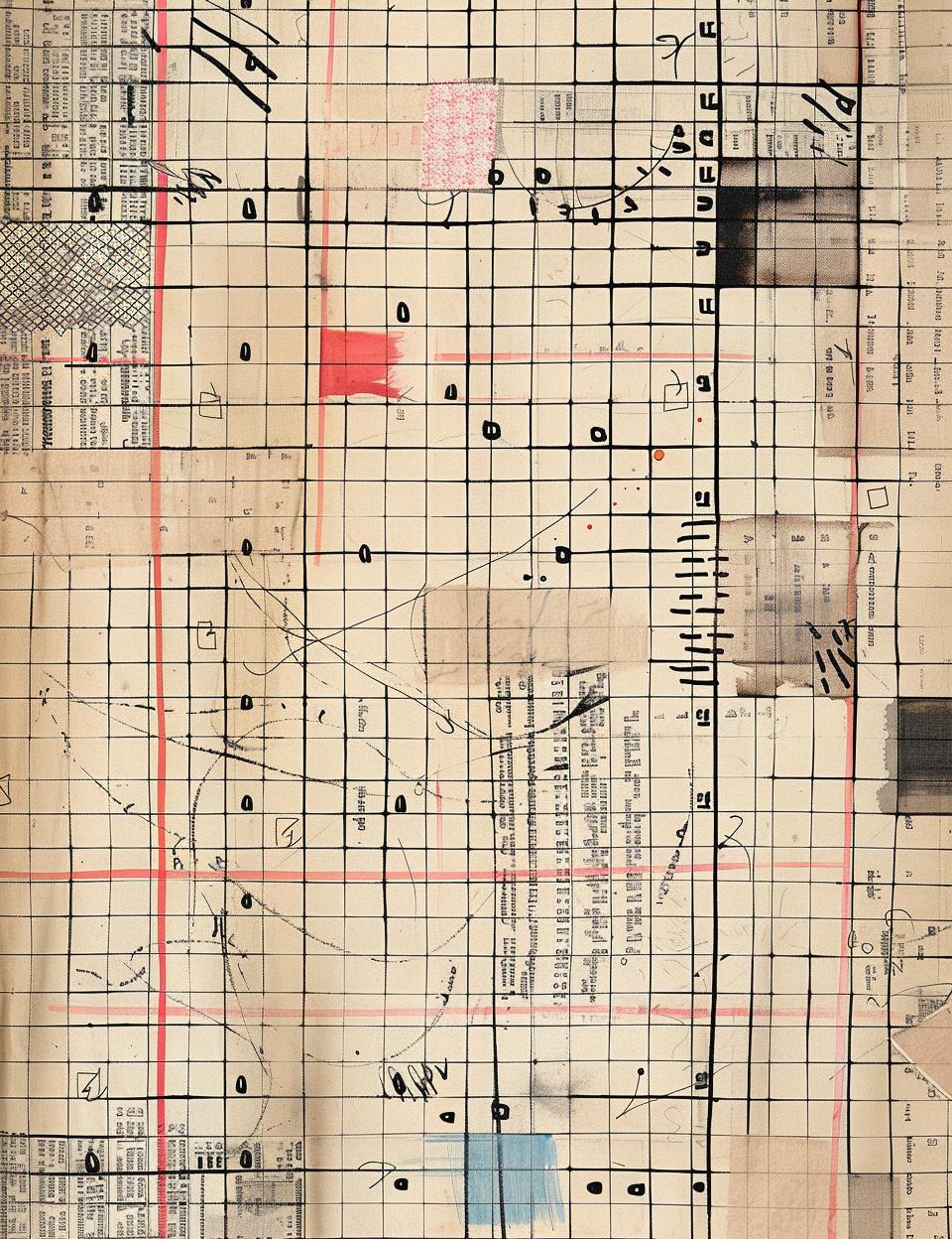 drawing  paper  red  lines  minimal  patchwork  tape  ledger  art  design 962011