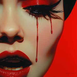 Pop Art  woman  fangs  blood  lipstick  dripping  portrait  vampire  intense  macabre 1074551