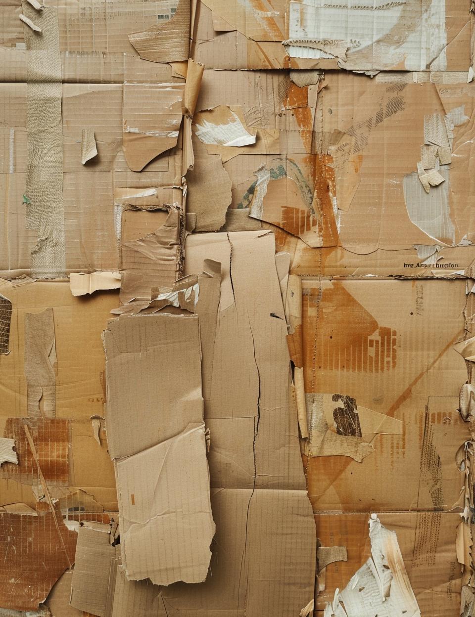 cardboard  wall  boxes  peeling  paint  worn  aged  stapled  stamped  installation 962137
