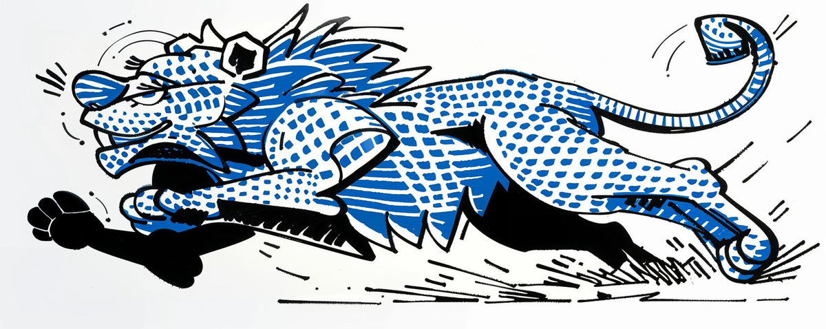 cat  leaping  drawing  blue  white  animal  playful  dynamic  nature  realism 1028222