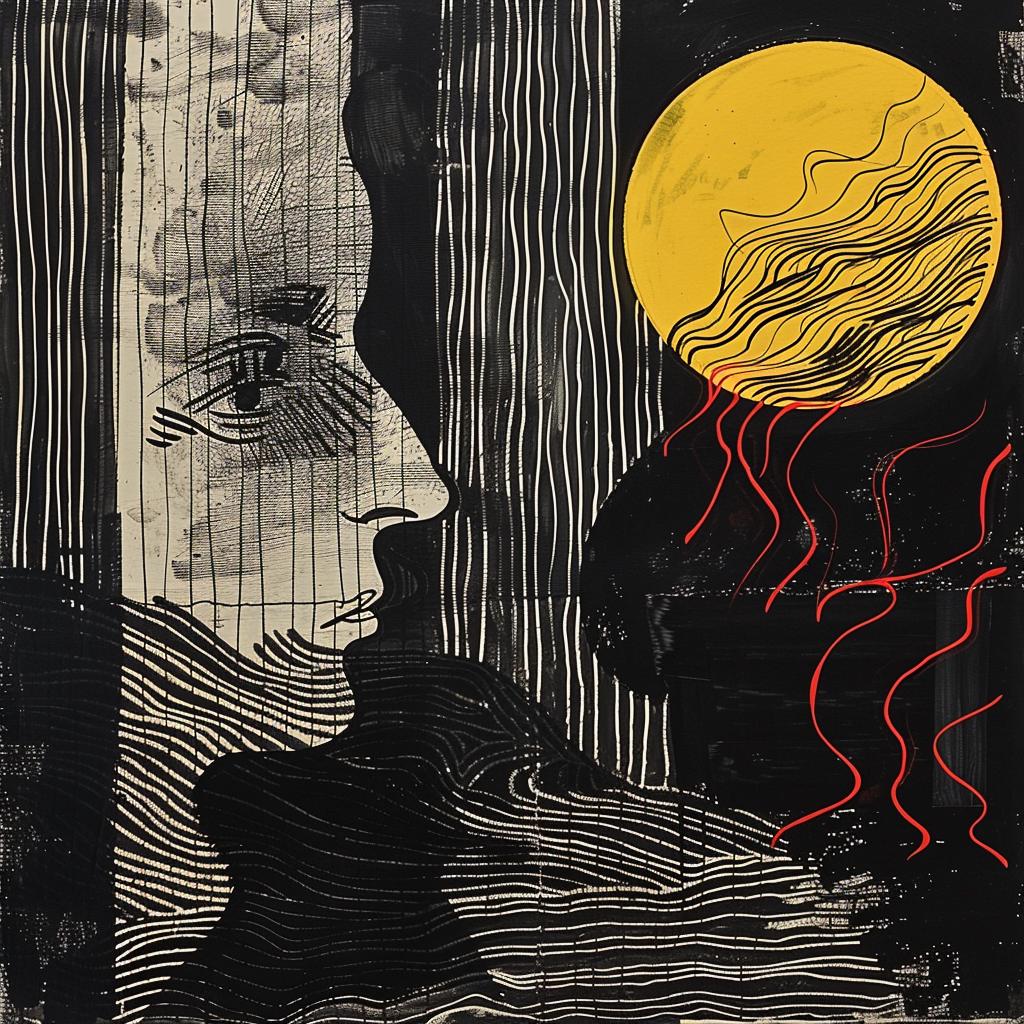 drawing  man  yellow  sun  punk  rock  background  industrial  collage  juxtaposition 936502