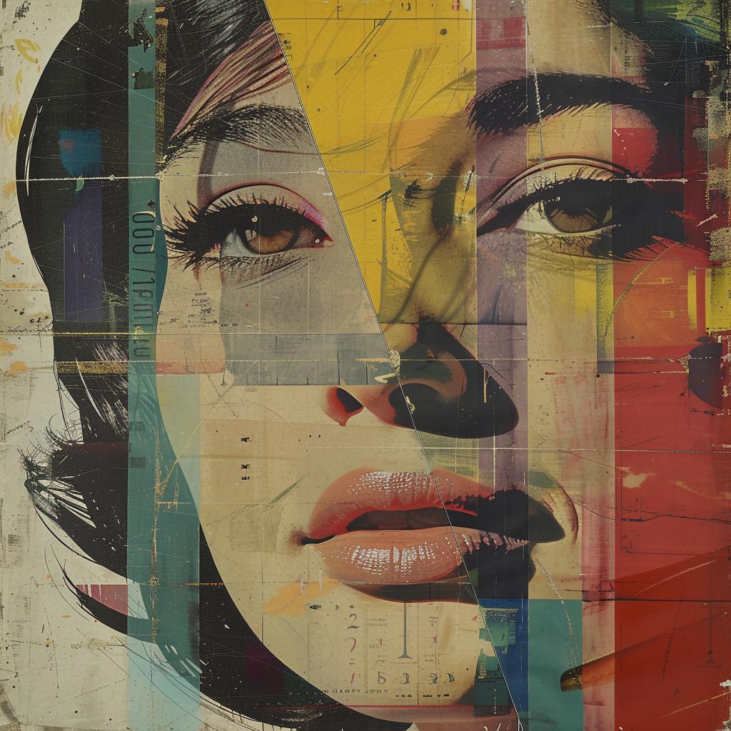 woman  face  pop  art  silkscreen  outdoor  japanese  imagery  detailed  vivid 1019901