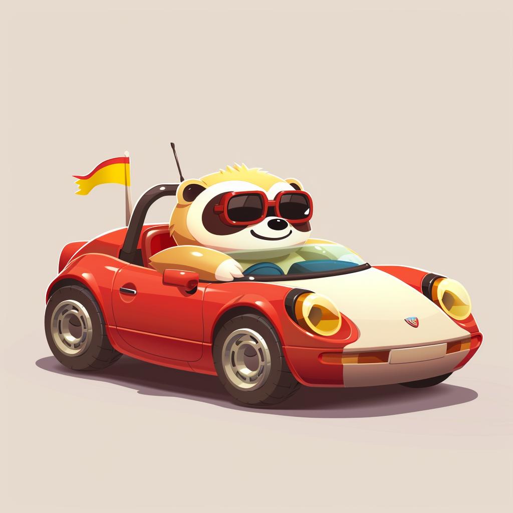 cute  sloth  convertible  sports  car  kawaii  cartoon  driving  animal  playful 939753