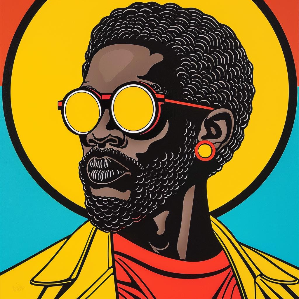 Abdul  Mati  Klarwein  poster  man  sunglasses  beard  artistic  portrait  style 1022736